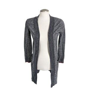 Roots Cabin Longline Cardigan Sweater Womens XS Gray Open Front Cozy Warm Soft
